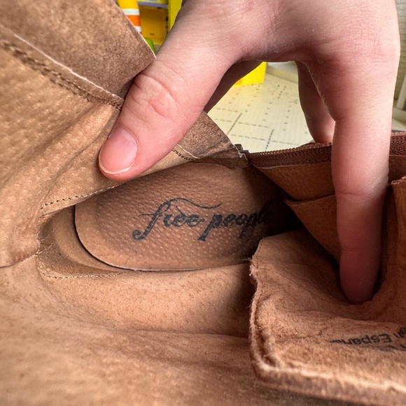 Free People Brown Suede Lace-Up Block Heel Boots - 38 - Picture 5 of 5